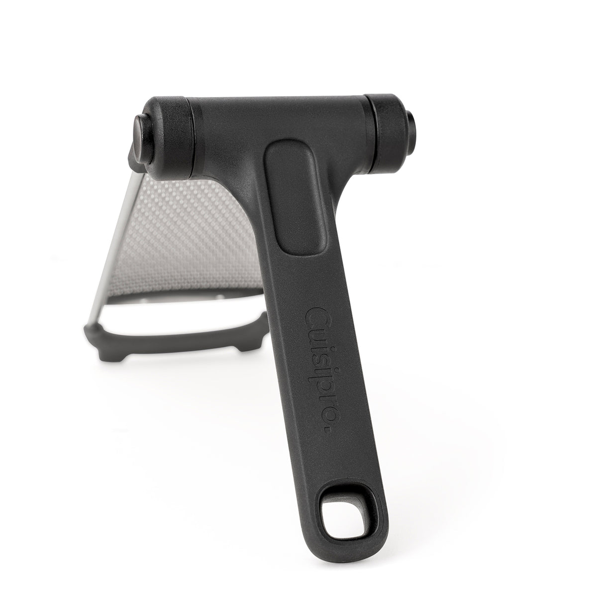 CUISIPRO stainless steel foldable fine grater, 23.5 cm, showing the compact design and finely grated surface.