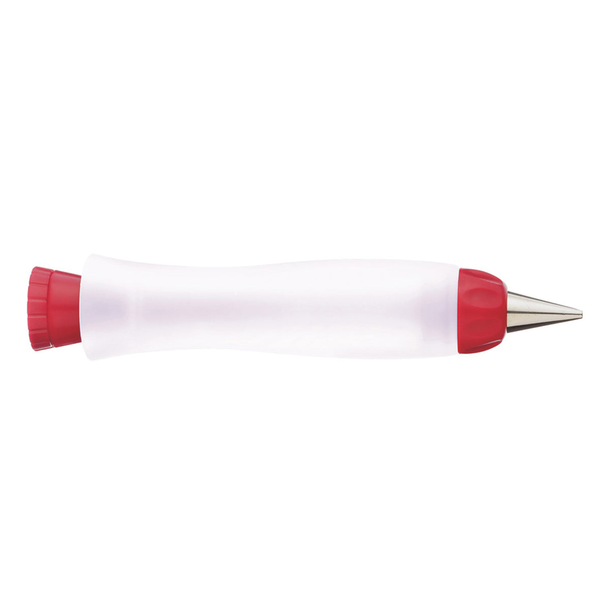 CUISIPRO decorative writing pen in red and white, designed for cake or food decoration, with a sleek tip for detailed work.
