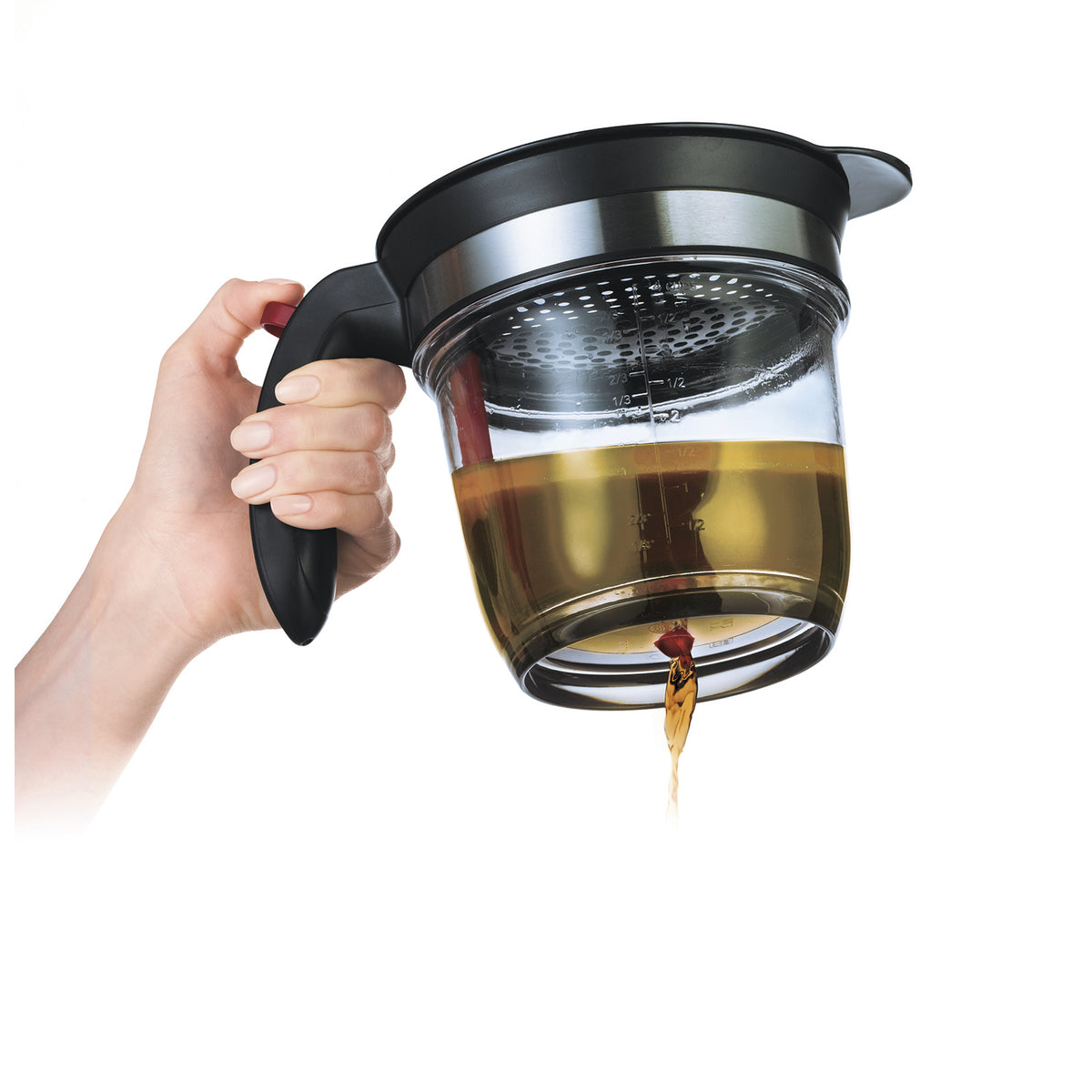 CUISIPRO Fett-Trenner with EASY DRIP system, acrylic container for precise fat separation and easy pouring.