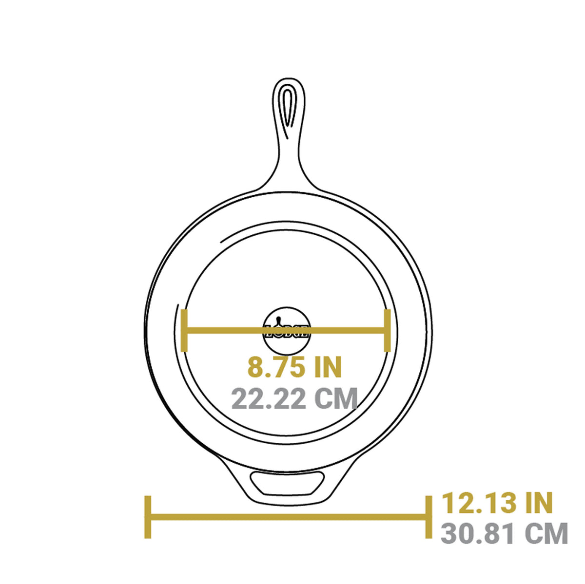 Lodge Classic cast iron skillet in black, 30.5 cm diameter, with a smooth cooking surface and sturdy handle.