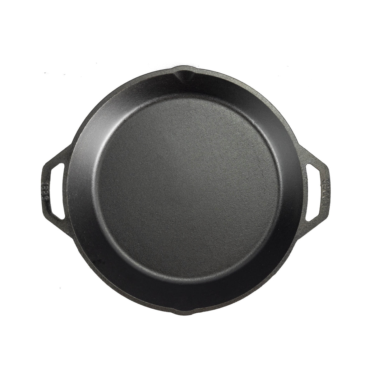Lodge Classic black cast iron skillet, durable frying pan with a smooth cooking surface and sturdy handle, suitable for versatile cooking.