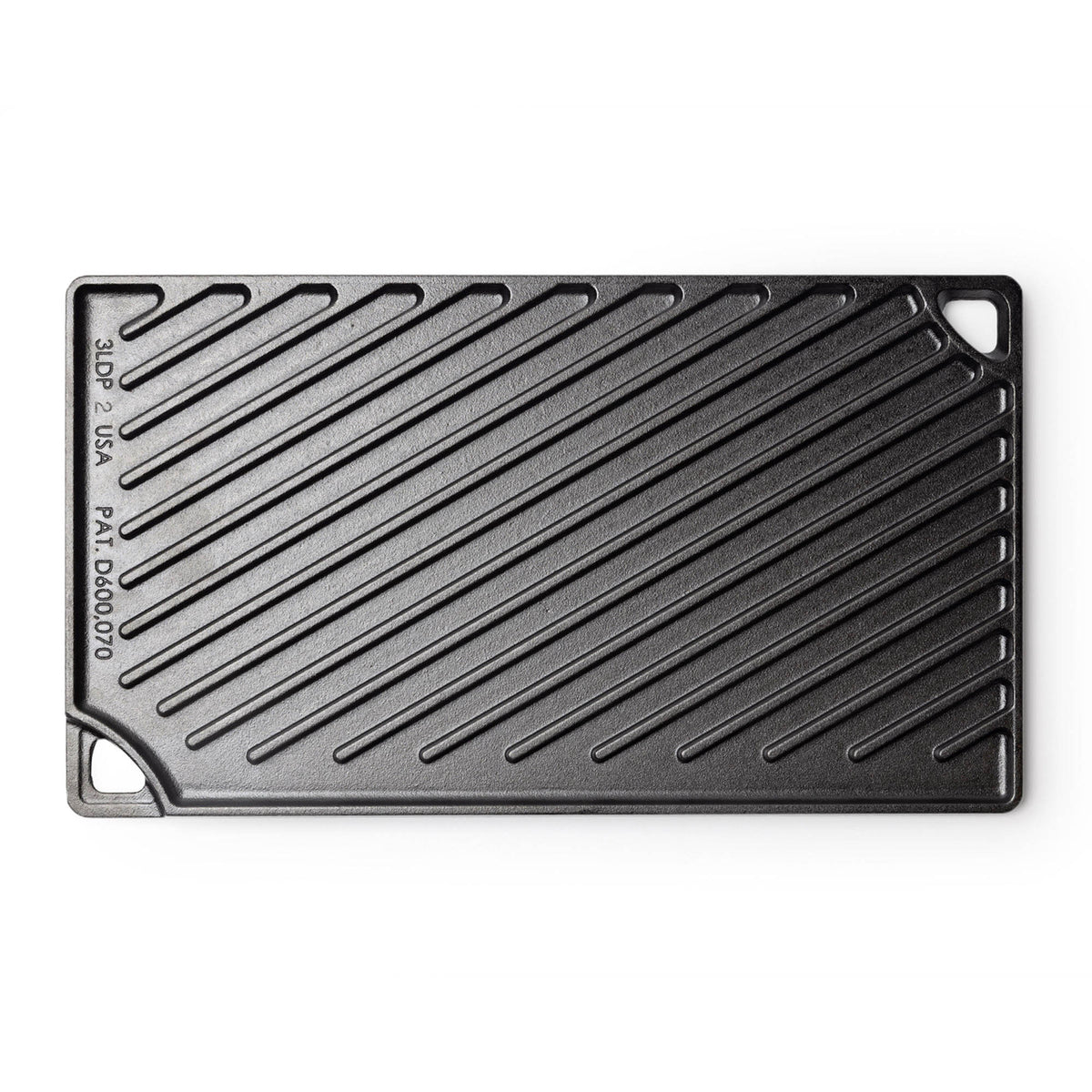 Lodge 2-sided black Classic grill plate, 42.5 cm, flat and ribbed surface for versatile outdoor cooking