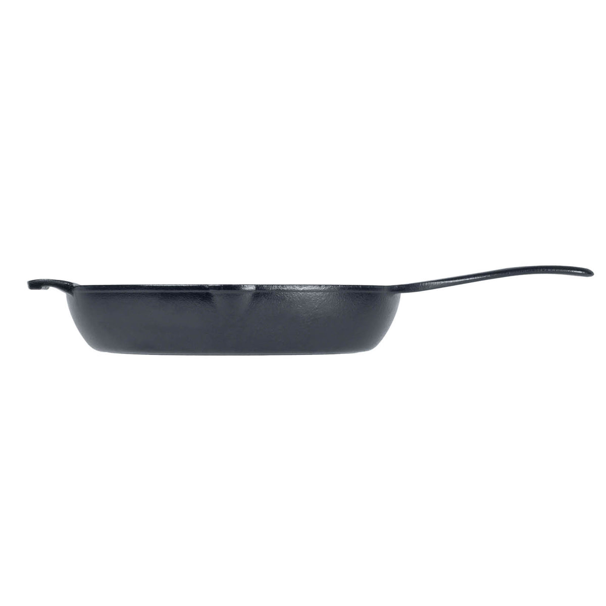 Lodge black cast iron 26 cm frying pan with handle, showing the black lock design and cooking surface.