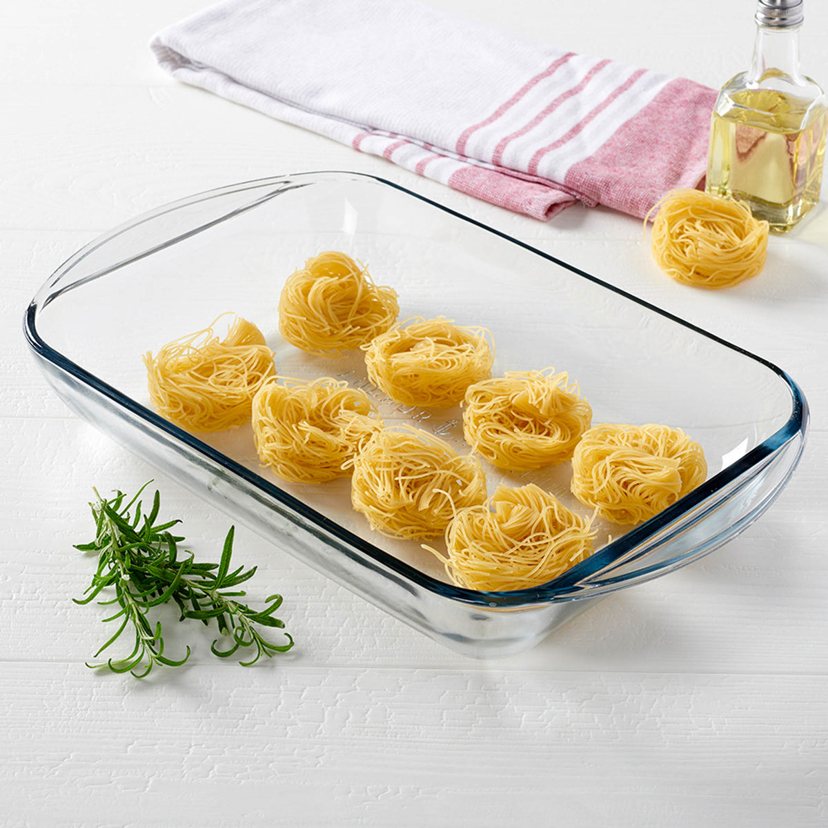 Anchor Hocking Essentials 2.8L baking dish, rectangular glass Auflaufform for oven baking and roasting.