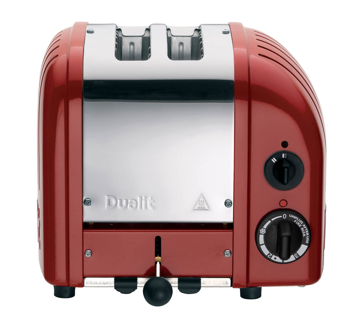 Dualit NewGen polished 2-slice toaster with modern design and metal finish, ideal for toasting bread and bagels.