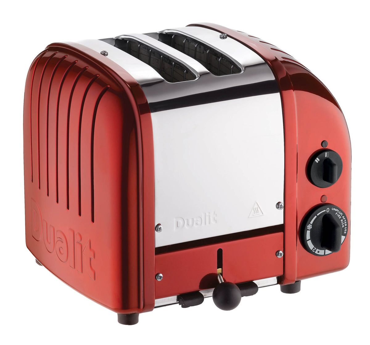Dualit Newgen polished 2-slice toaster with modern design and control dials, ideal for everyday toasting needs.