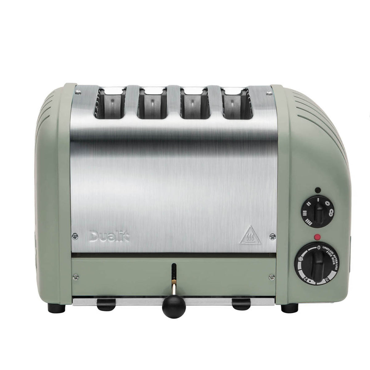Polished DUALIT NewGen 4-slice toaster with modern design, featuring four slots for toasting bread and bagels.