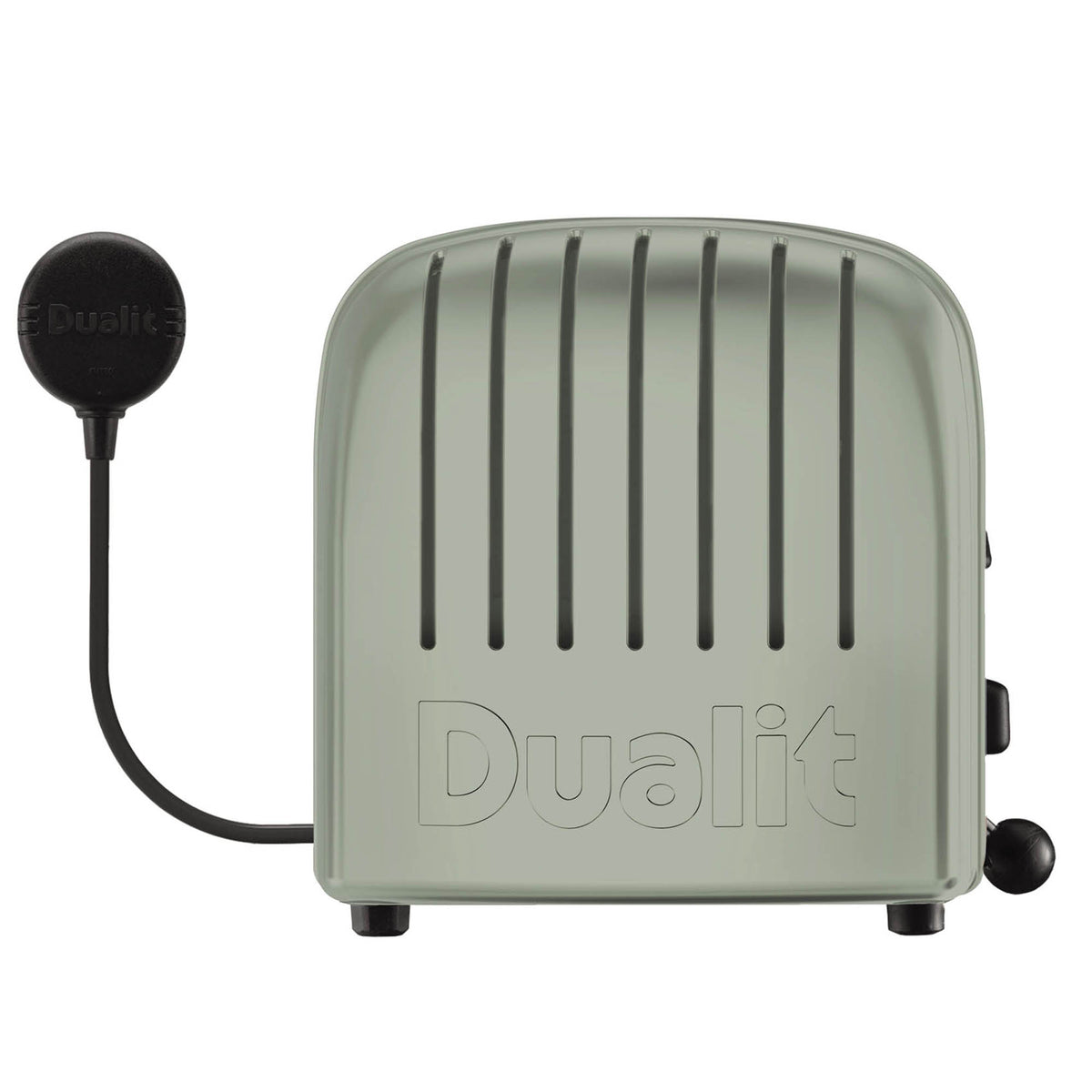 Dualit Newgen polished 4-slice toaster with a sleek design, featuring control knobs and slots for toasting bread.