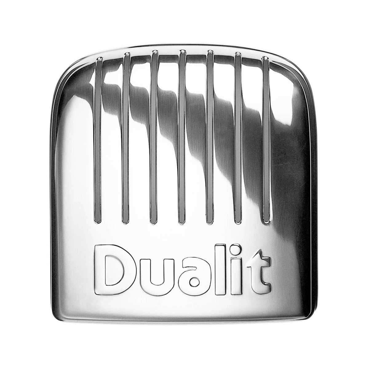 Dualit Classic stainless steel toaster with six slots, featuring a sleek design and multiple browning control settings.