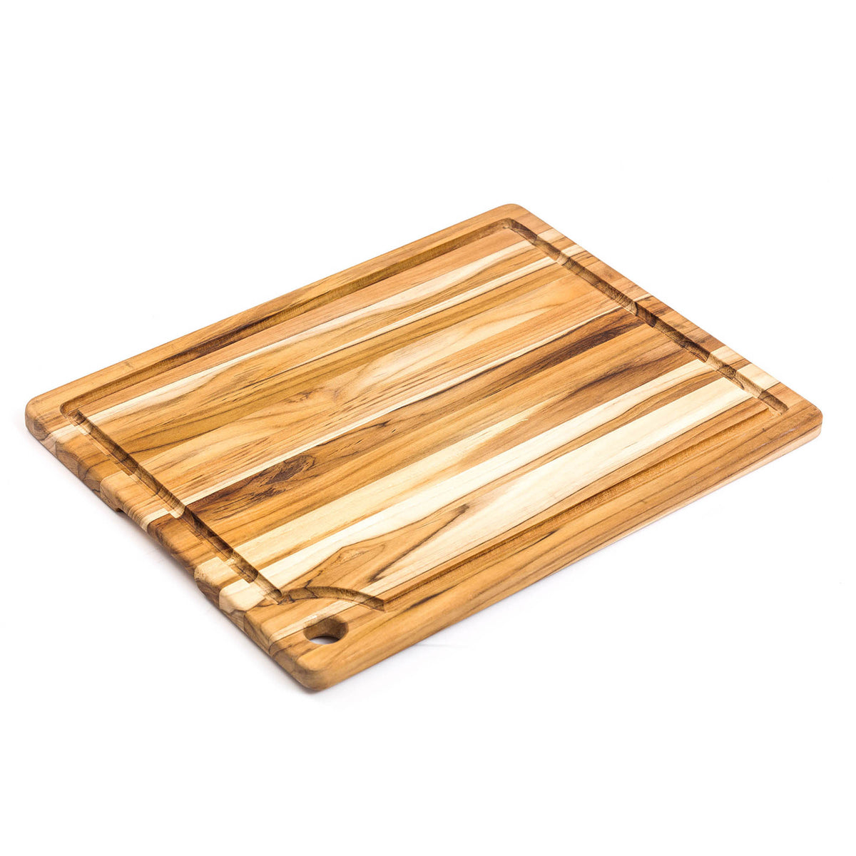 TEAKHAUS teak wood cutting board, Marine series, natural teak finish, rectangular shape with smooth edges for kitchen use