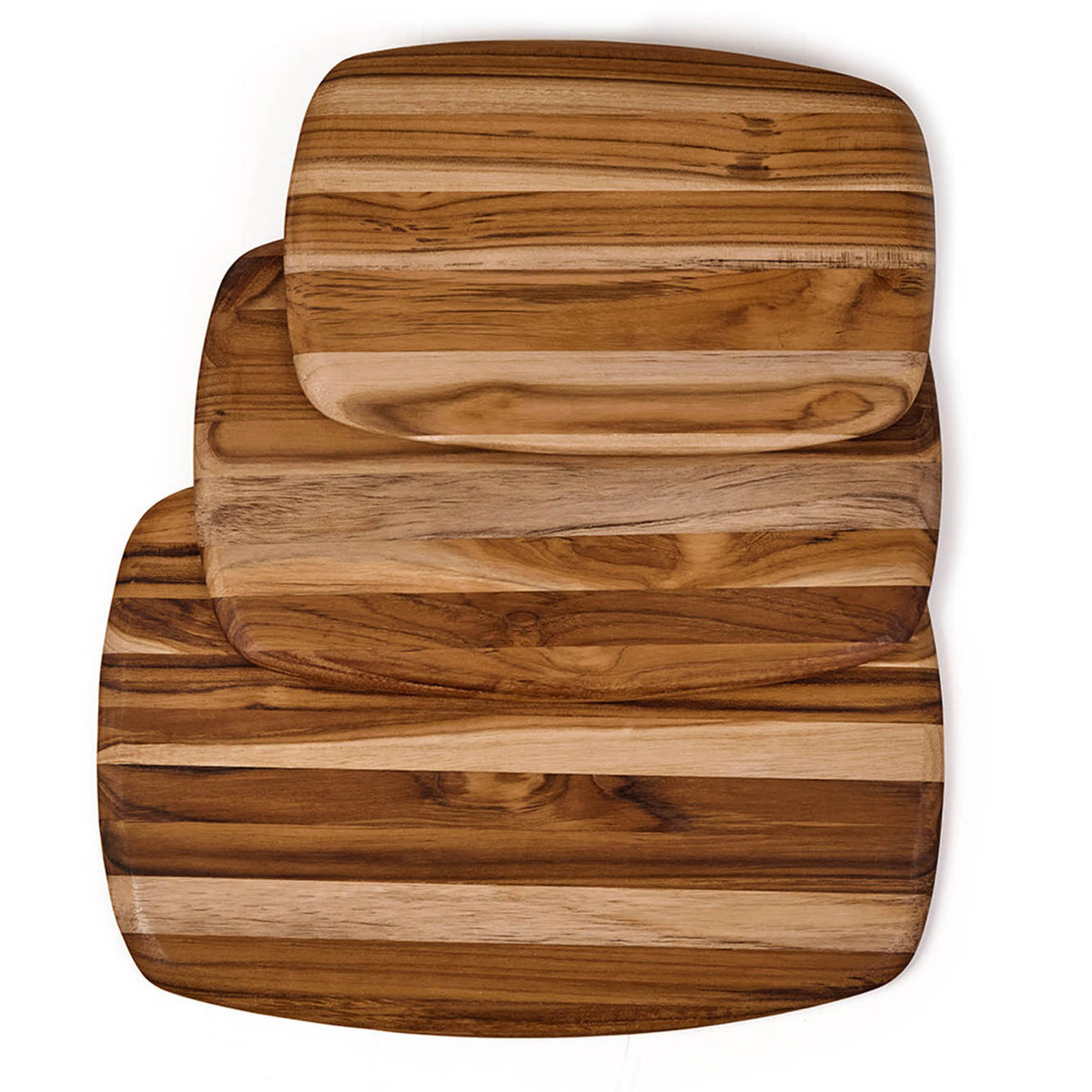 Rectangular TEAKHAUS teak wood cutting board with smooth surface and natural wood grain, ideal for kitchen prep and serving.