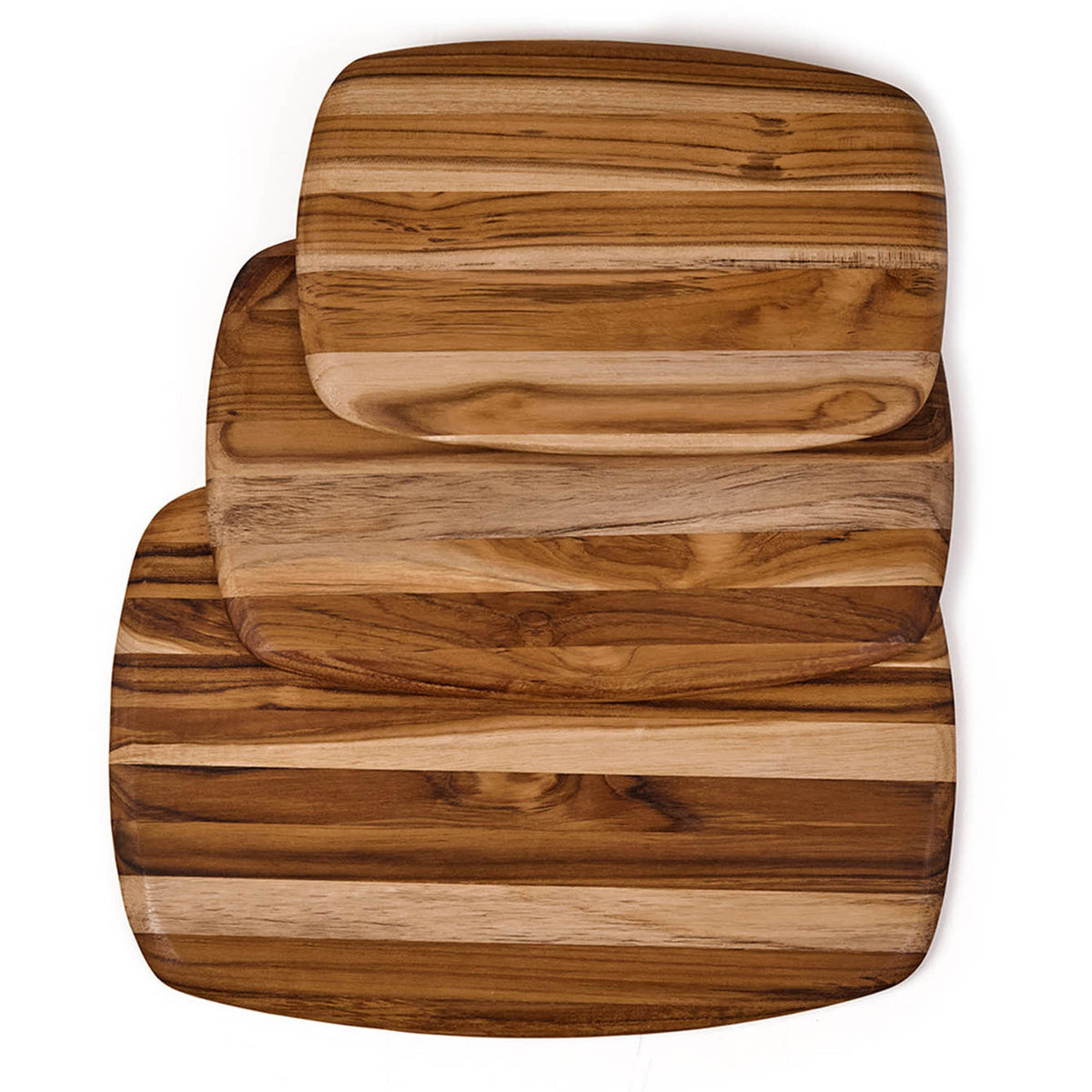 Teakhaus rectangular teak cutting board with elegant finish, natural wood grain for kitchen prep and serving.