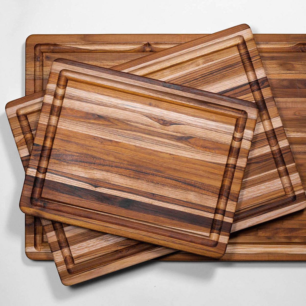 TEAKHAUS teakwood cutting board, rectangular traditional style, ideal for food preparation and serving.