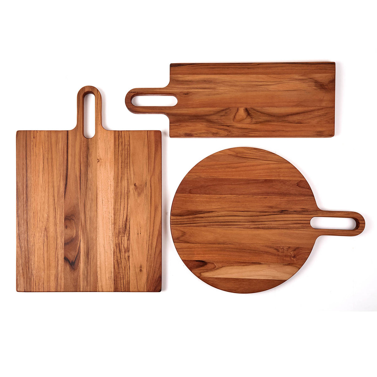Teakhaus teak wood cutting board with Bistro design, durable and natural finish for kitchen use.