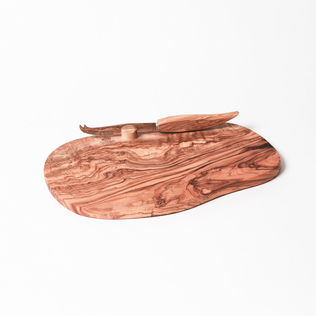 BÉRARD brown cheese platter, 35.5 cm, wooden cheese board with carved edges for serving cheese and appetizers.