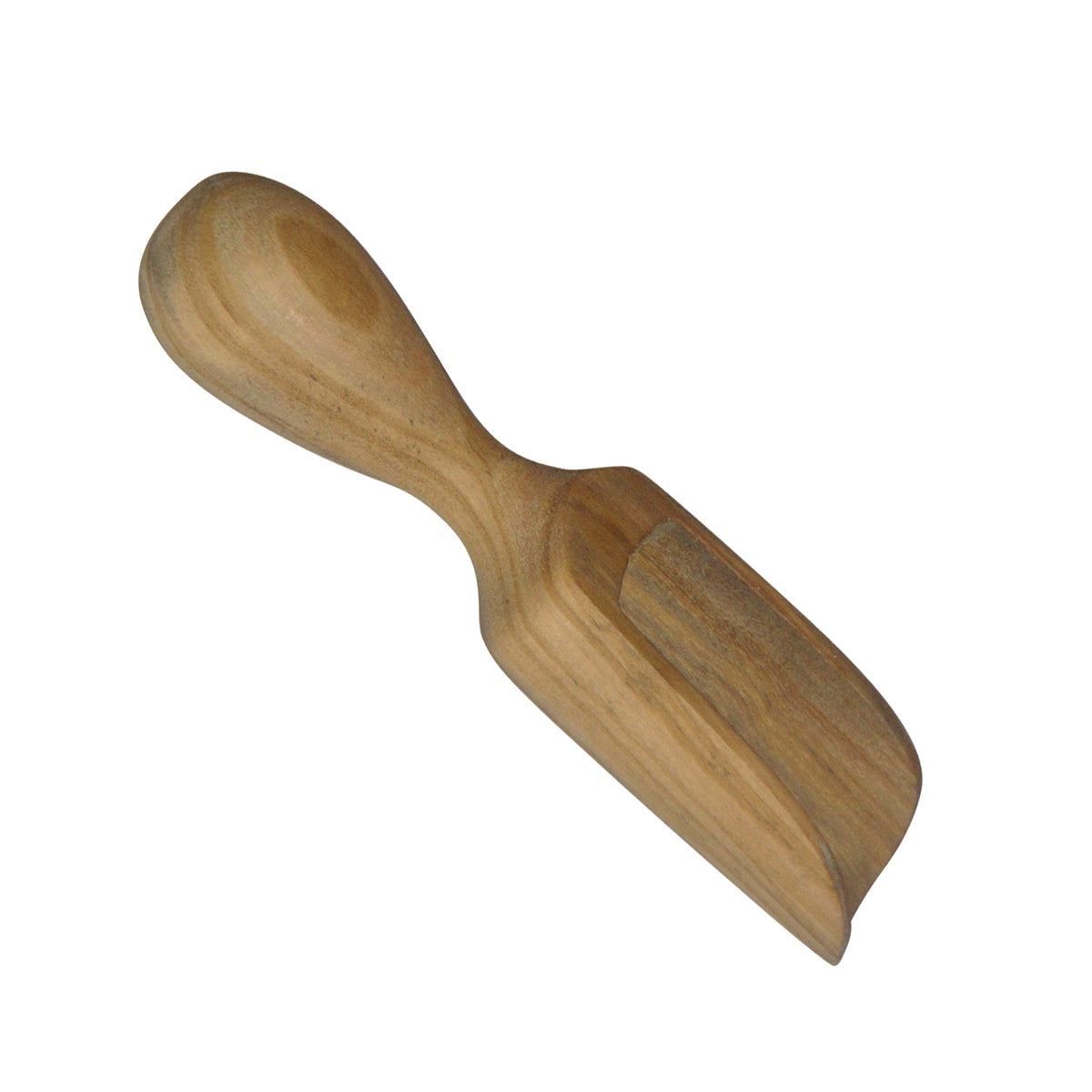 BÉRARD brown salt scoop, 10 cm long, with a wooden handle and shallow bowl for seasoning and salt storage.