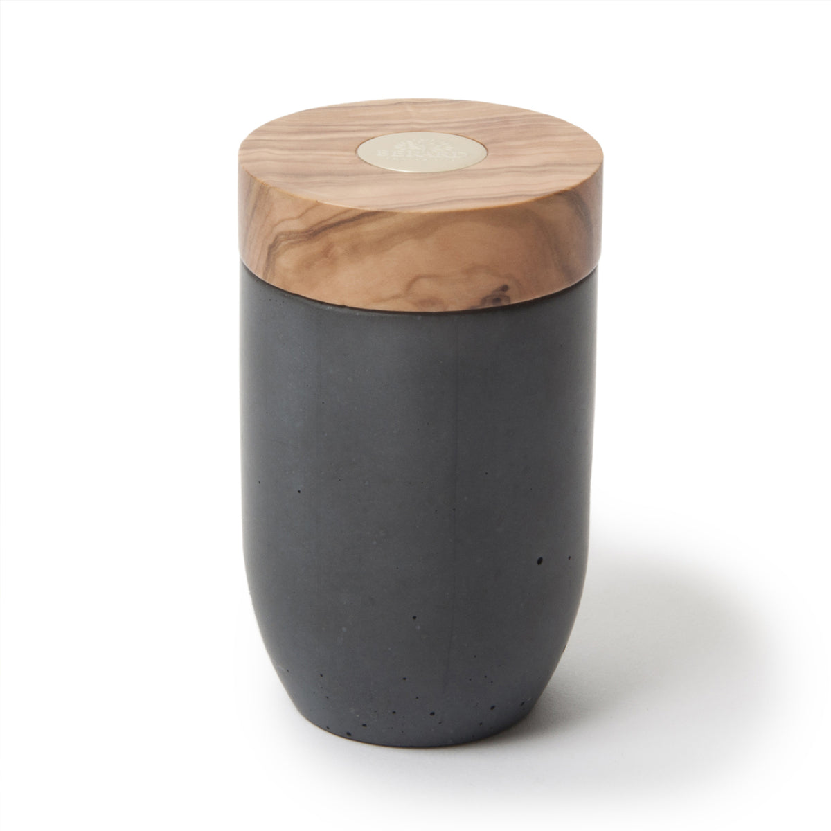 BÉRARD MILLINARI olive salt and pepper grinder with sleek design and stainless steel accents.