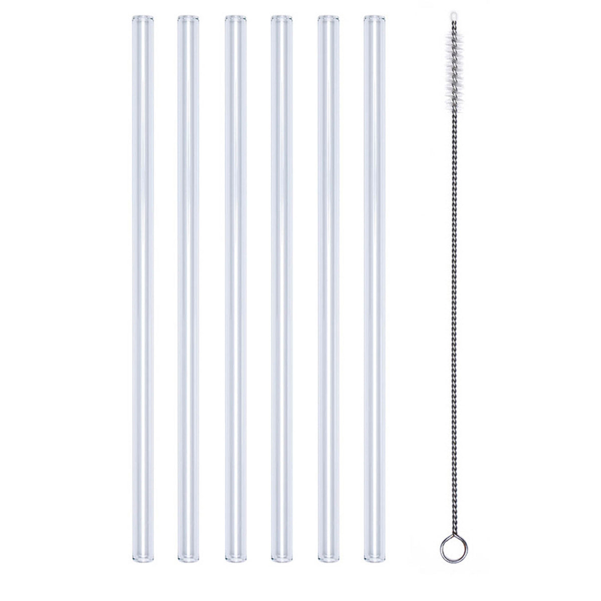 Clear glass drinking straw by PROFINO, showcasing a sleek, transparent straw ideal for beverages.