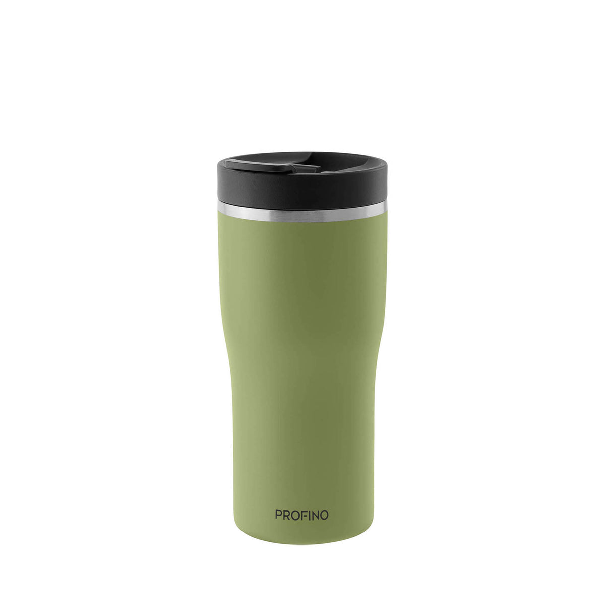 PROFINO BARISTA salbei thermobecher with lid, stainless steel insulation for hot and cold beverages, durable travel mug.