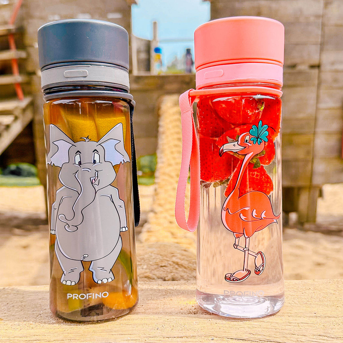 PROFINO INFUZE 350 ml reusable water bottle with a clear body and screw-on lid, ideal for on-the-go hydration.