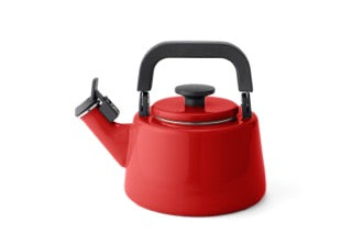HONEYWARE red 2.1L Wasserkessel with a stainless steel handle and spout, ready for boiling water on a stove.