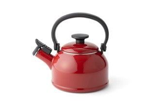HONEYWARE red 1.6L Wasserkessel with a sleek stainless steel handle and spout, suitable for boiling water on the stove.