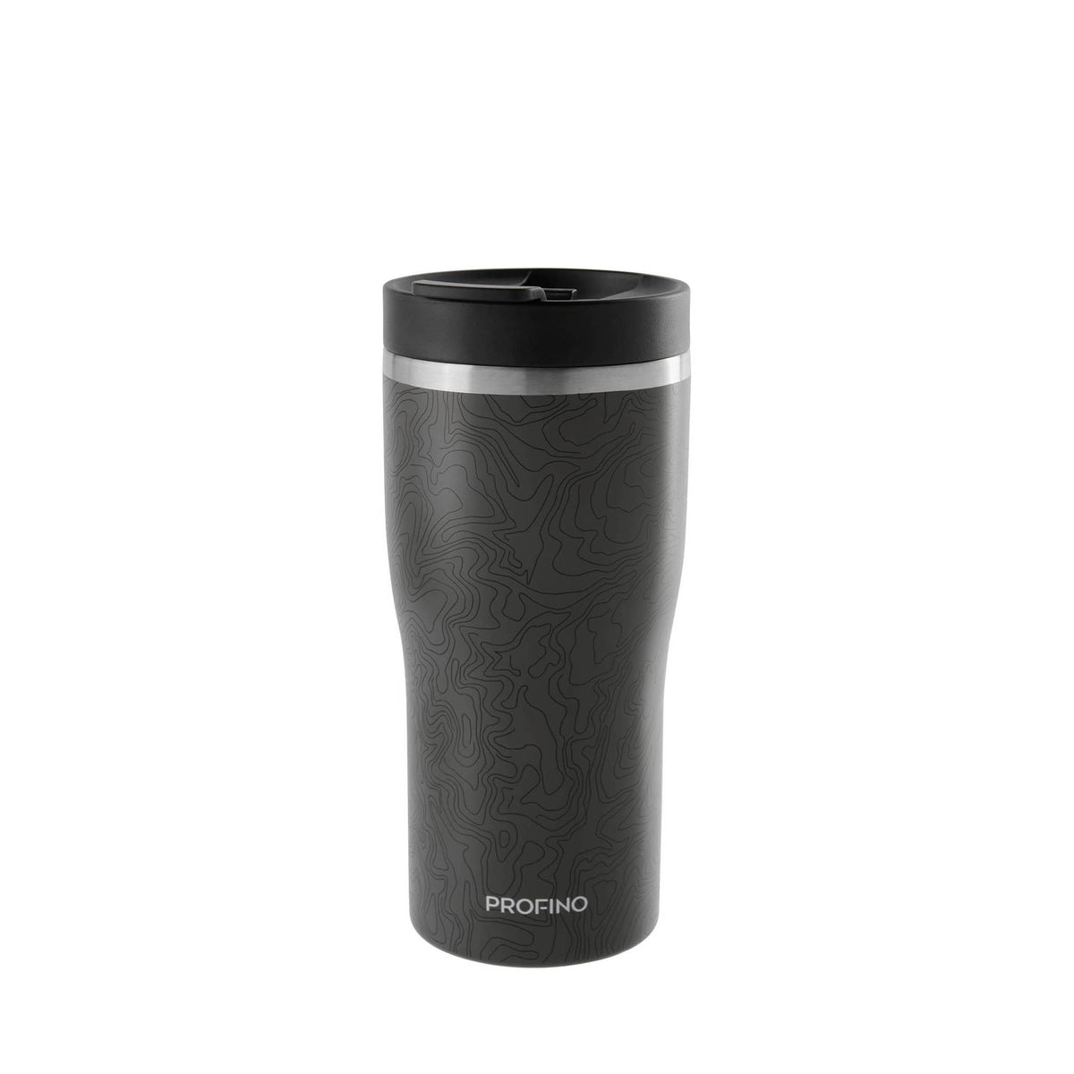 PROFINO BARISTA thermobecher in grey, 350 ml, insulated travel mug with lid for hot beverages.