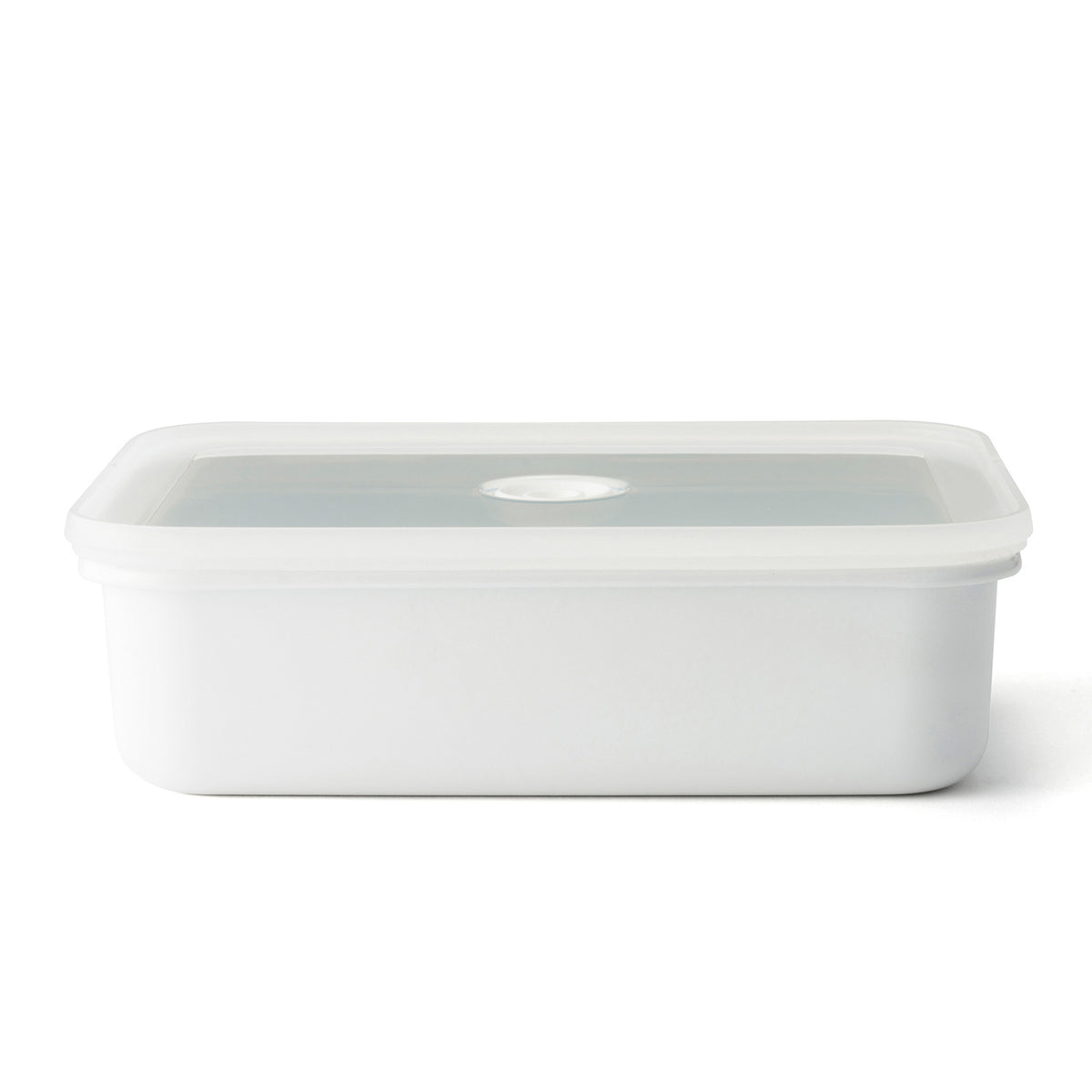 HONEYWARE white enameled vacuum storage jar with 1.85L capacity, featuring a secure lid and sleek design.