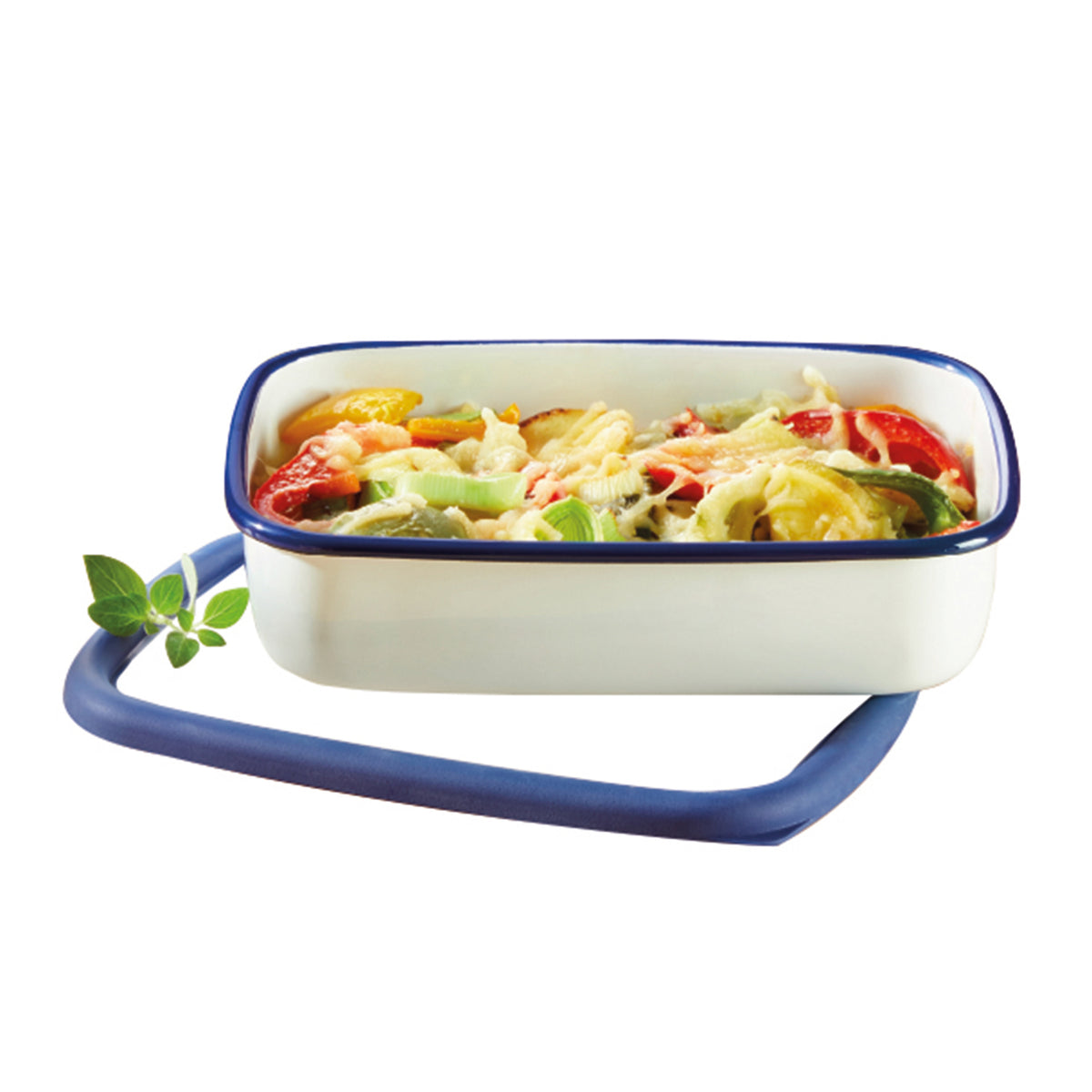 HONEYWARE emailledosen in dunkelblau with a 1.7L capacity, featuring a classic enamelled design for kitchen use.