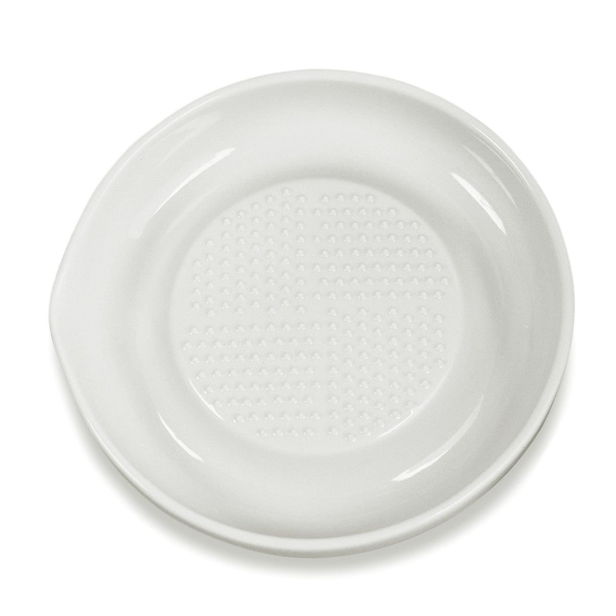 White KYOCERA ceramic grater with a sleek design, ideal for grating cheese, vegetables, and spices in the kitchen.