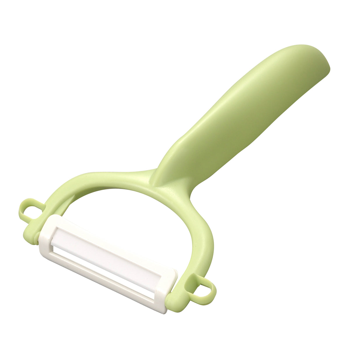 KYOCERA double-sided grater with green handle, sharp dual-sided slicing tool for precise food preparation.