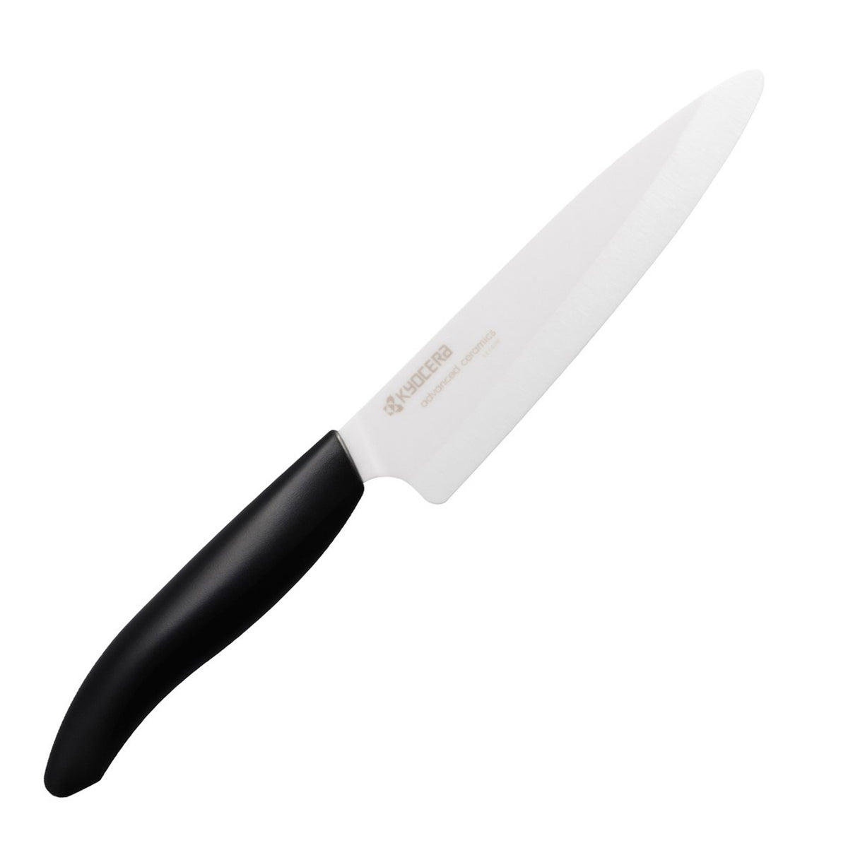 KYOCERA ceramic knife with black handle, GEN series, sharp and durable kitchen cutting tool.