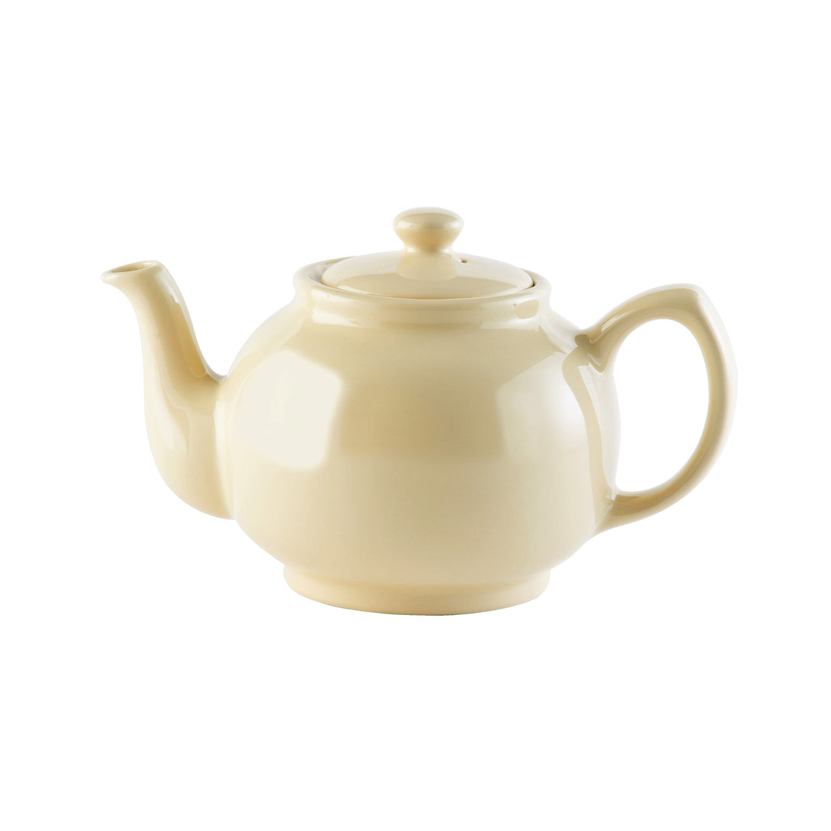 P & K PRICE & KENSINGTON Teekanne in cream color, ceramic teapot with a smooth finish, designed for brewing tea.