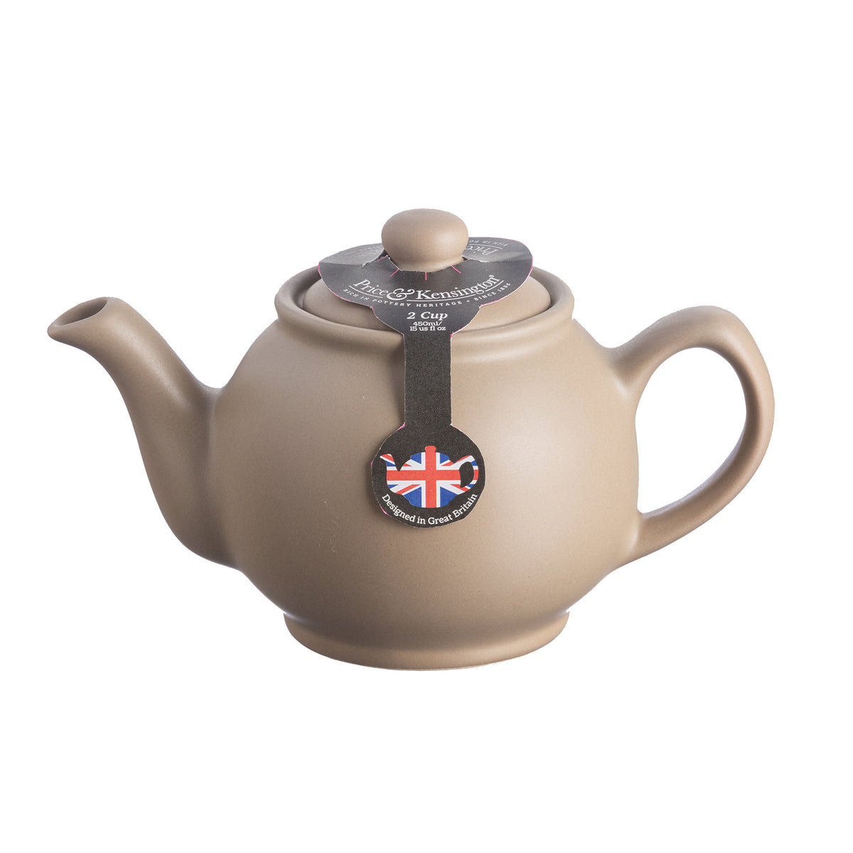 P & K Price & Kensington taupe teekanne kettle with a smooth, rounded design and classic spout for brewing tea.