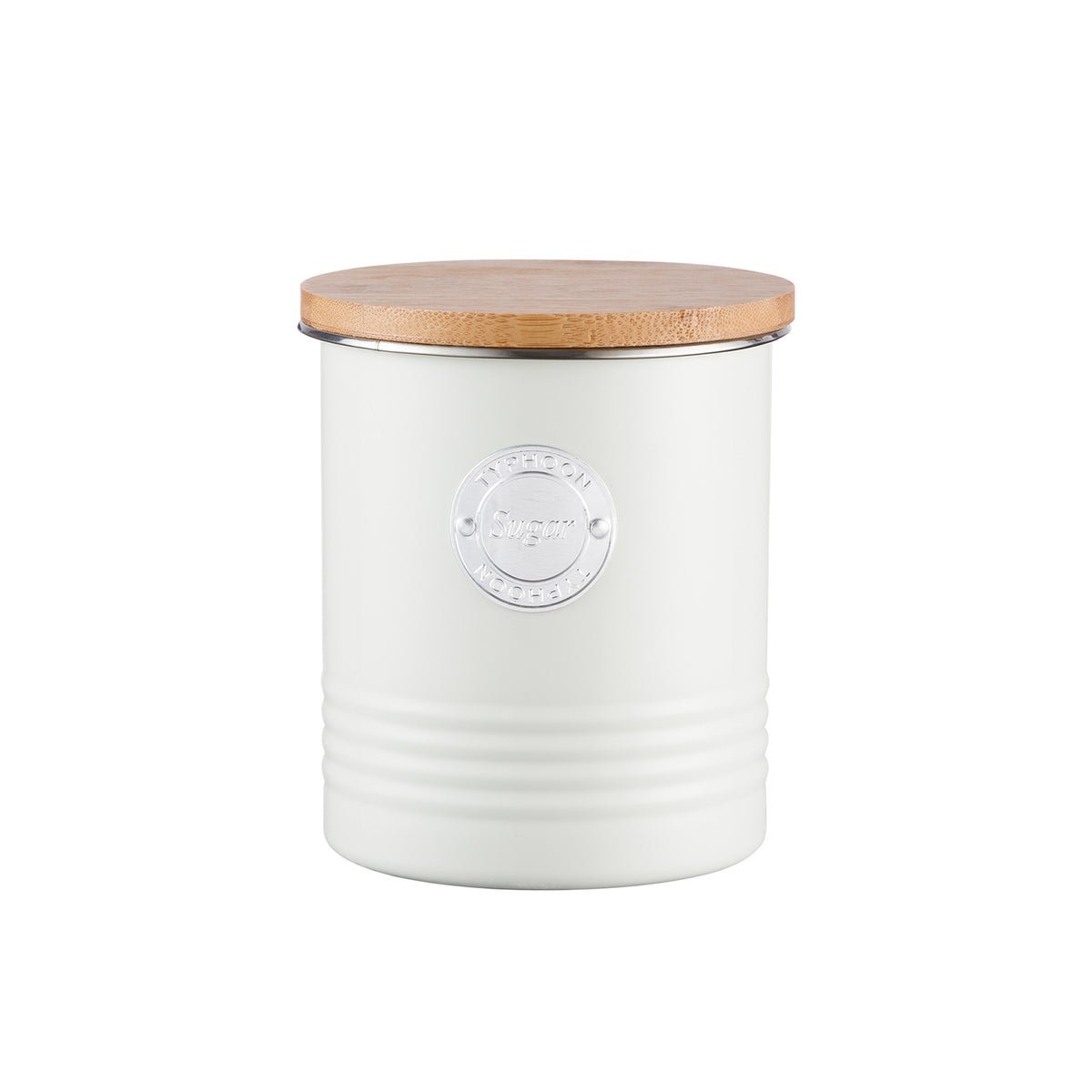 TYPHOON Vorratsbehälter in pastellcreme for storing dry goods, featuring a sleek, modern design with a clear lid.