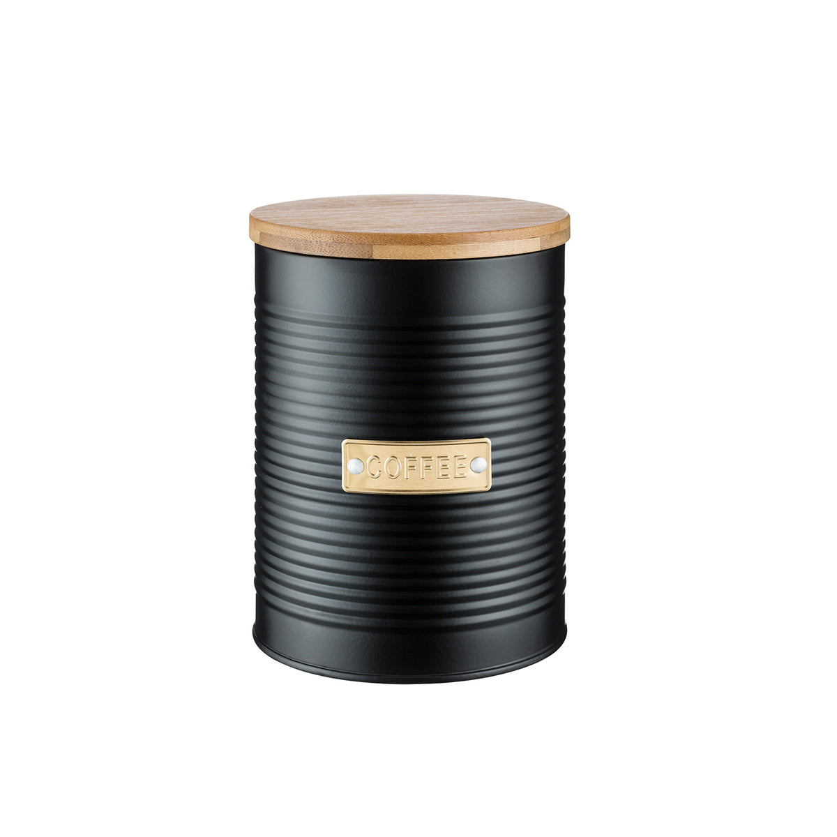 Black TYPHOON Vorratsbehälter storage container with a transparent lid for kitchen organization.