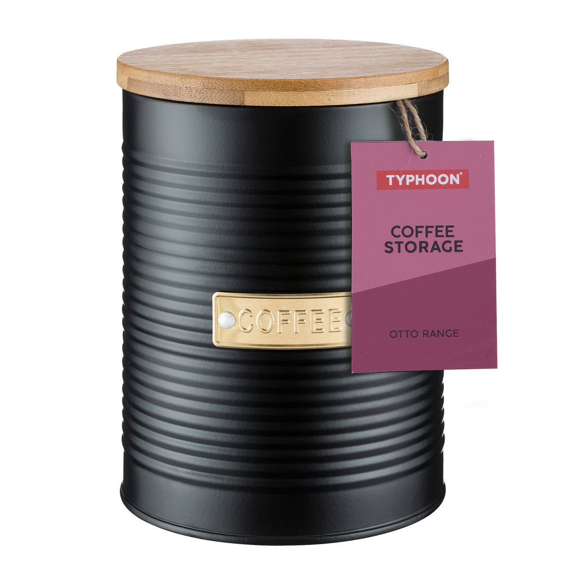 Black TYPHOON storage container, durable Vorratsbehälter for kitchen organization, with clear lid for easy content identification.