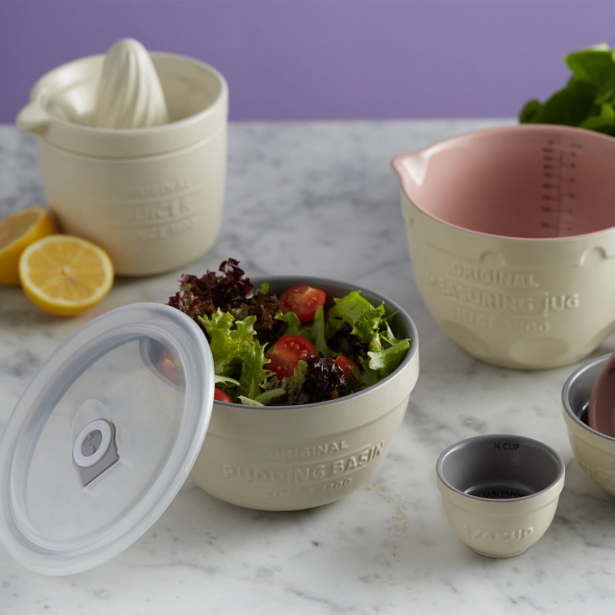 White Mason Cash pudding bowl with 0.9L capacity, ceramic pudding dish for making desserts and traditional puddings.