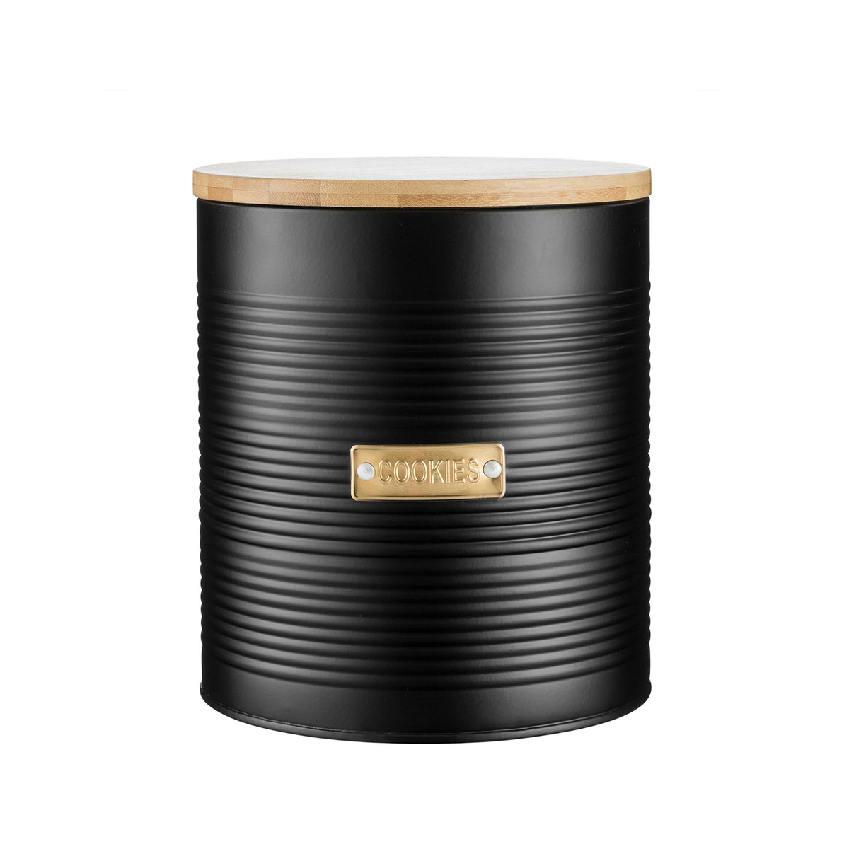 Black TYPHOON Vorratsbehälter storage container with a clear lid for kitchen organization.