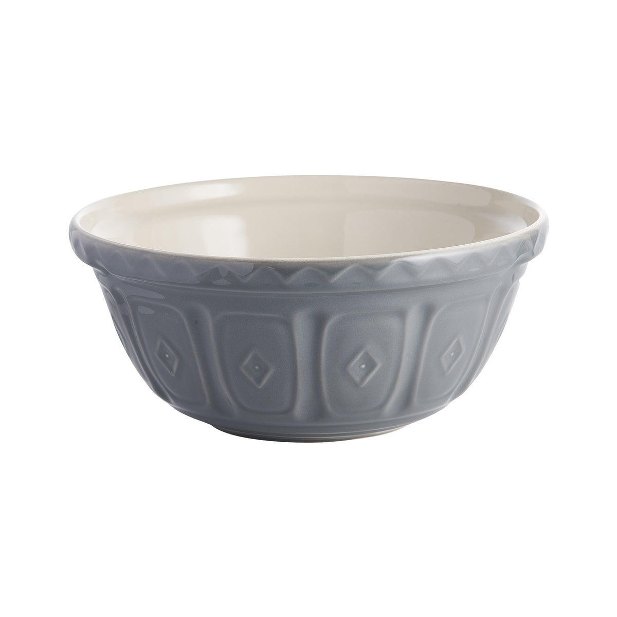 Gray Mason Cash mixing bowl, ceramic with a smooth finish, ideal for baking and kitchen prep.