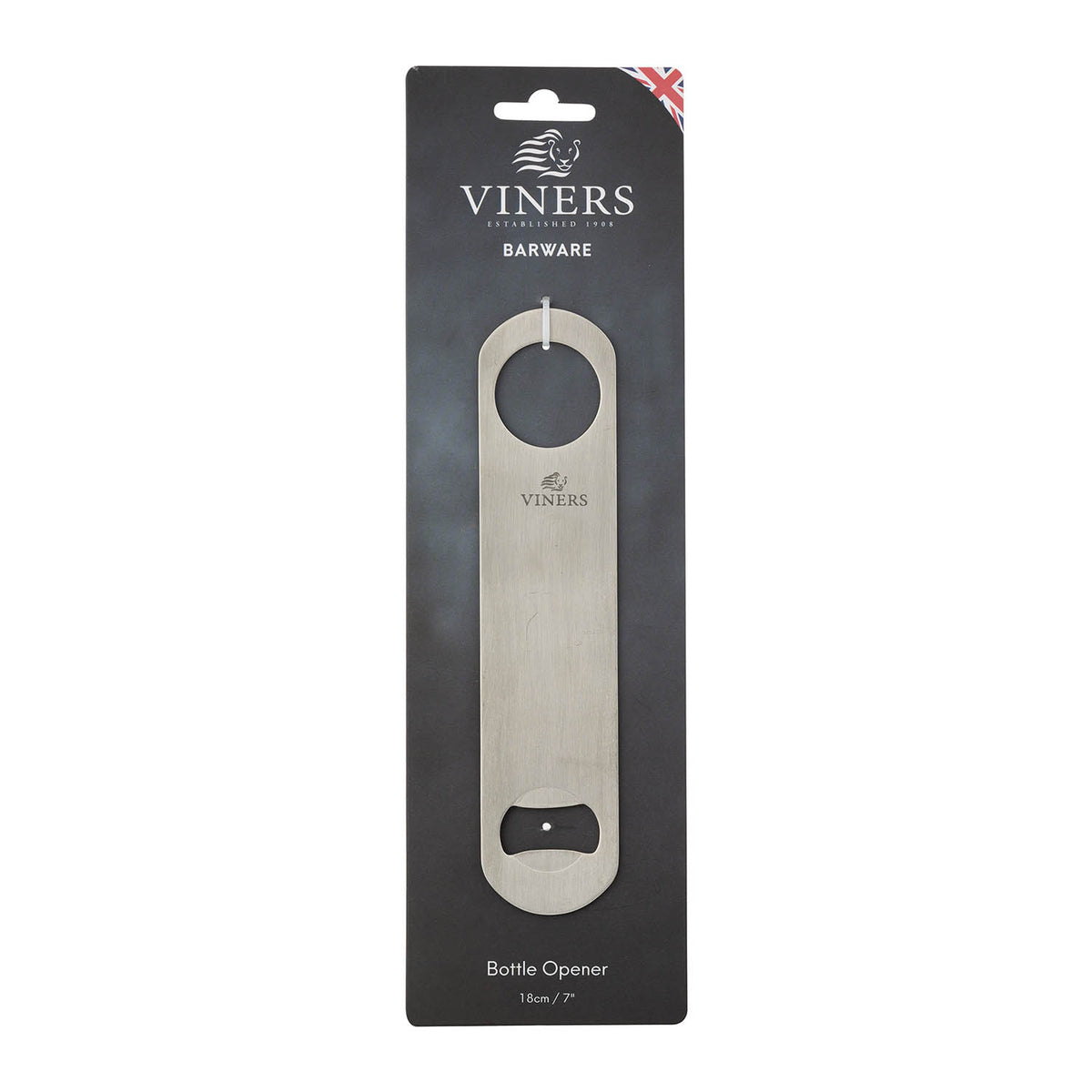 VINERS stainless steel bottle opener in silver with a sleek, modern design, perfect for opening bottles easily.