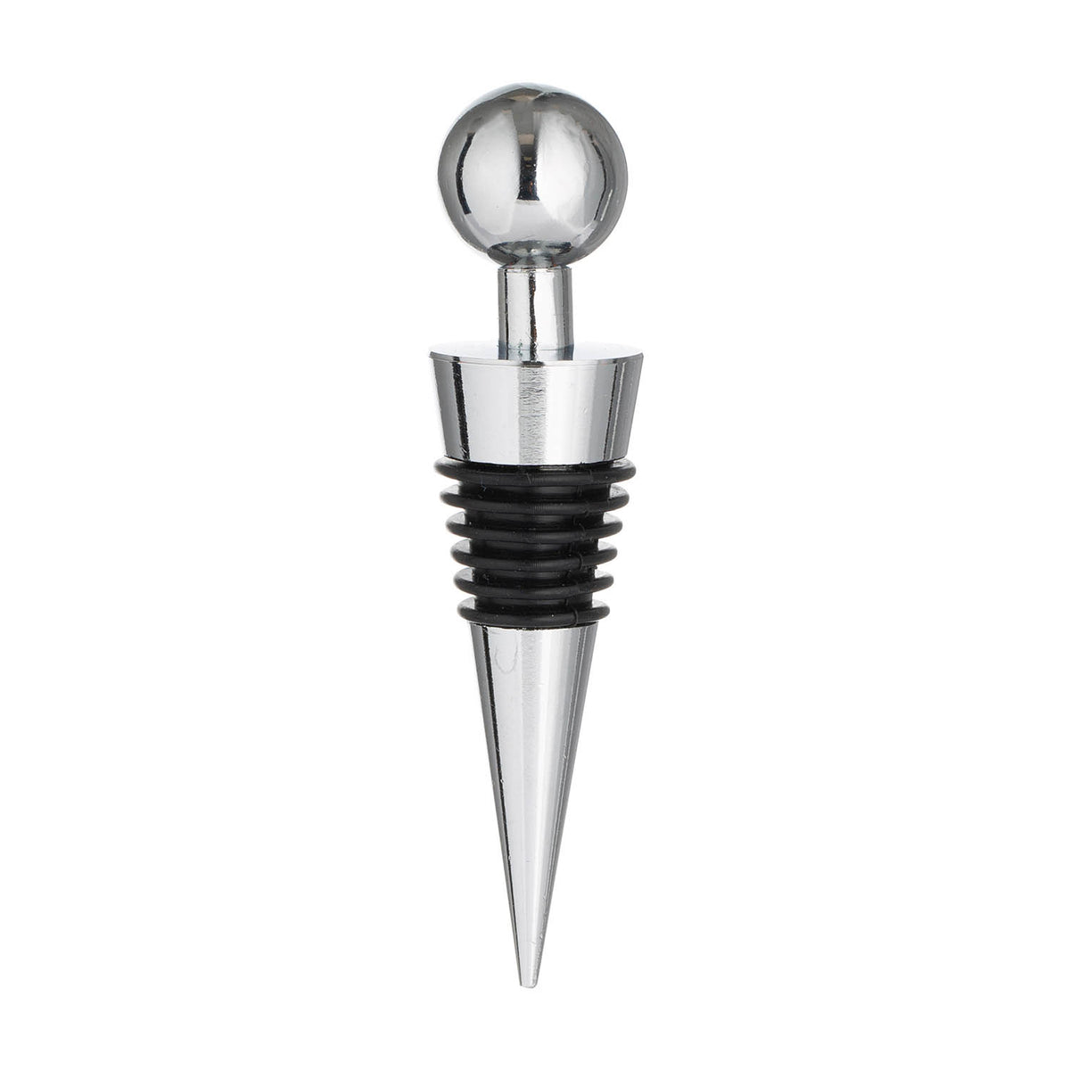 VINERS silver bottle stopper with sleek design, fits standard wine bottles, made of polished metal for elegant preservation.