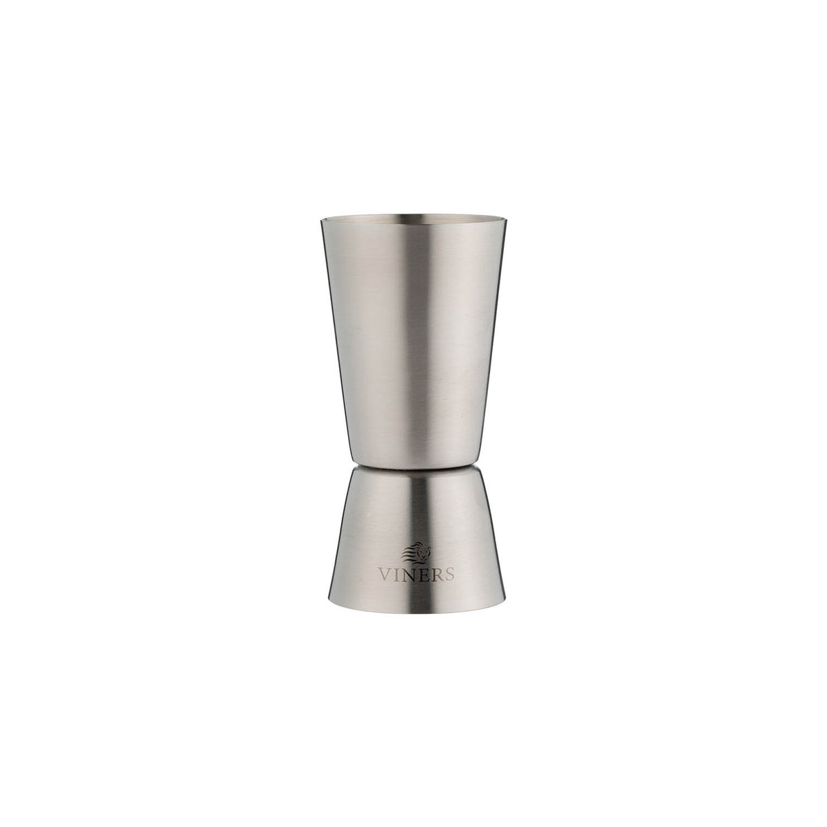 Viners stainless steel doppelmessbecher with two measuring cups, sleek silver design, perfect for precise kitchen measurements.