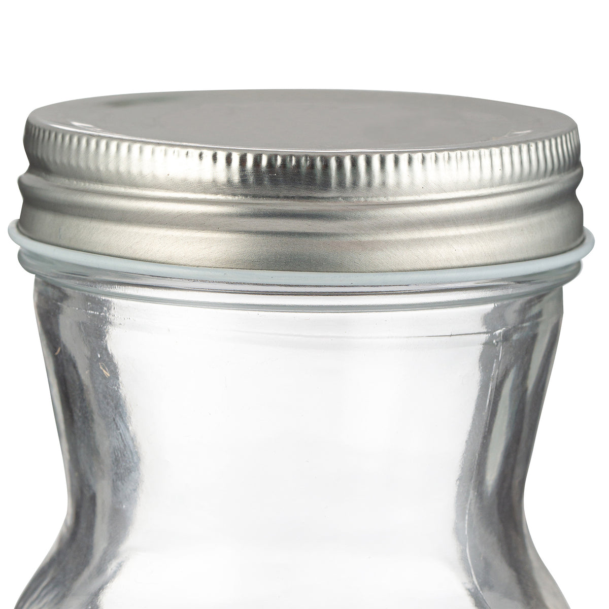 KILNER glass juice bottle with a clear, cylindrical design and metal screw cap, perfect for homemade beverages and storage.