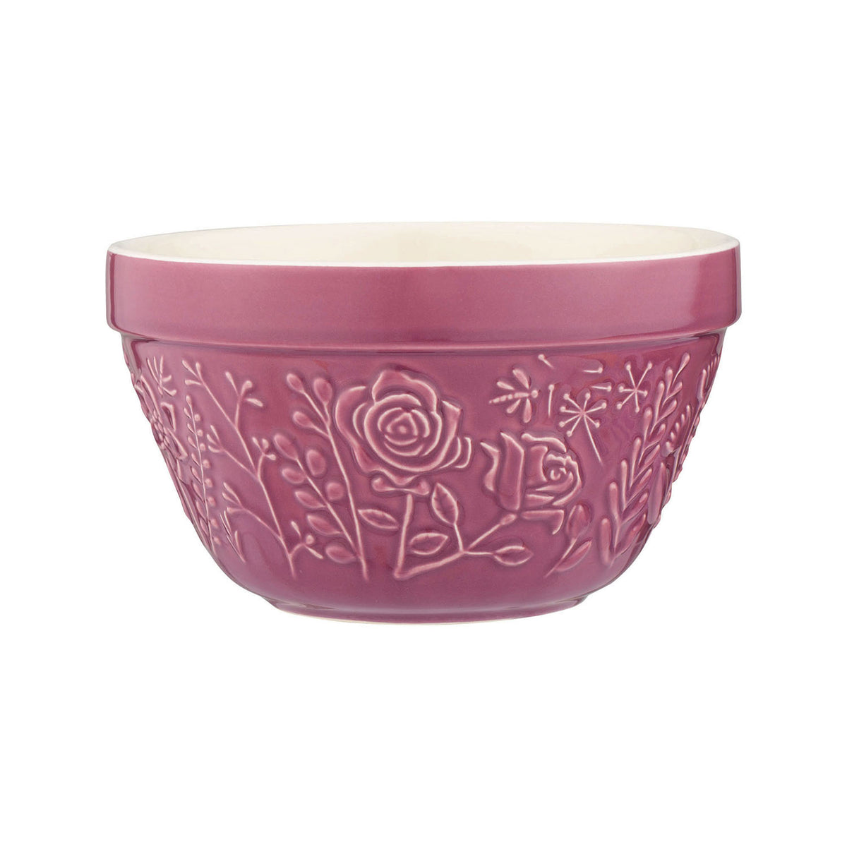 Mason Cash In The Meadow transparent mixing bowl with floral pattern, ideal for baking and food preparation.