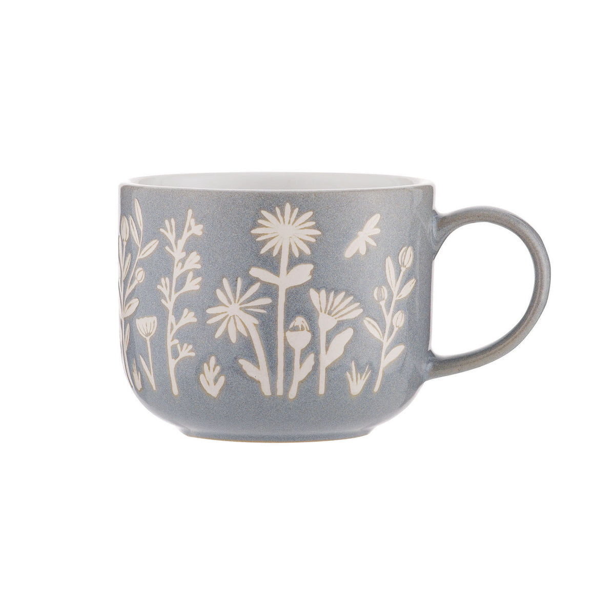 MASON CASH ceramic mug featuring tulips and sage design, 400 ml capacity, with a white background and colorful floral pattern.