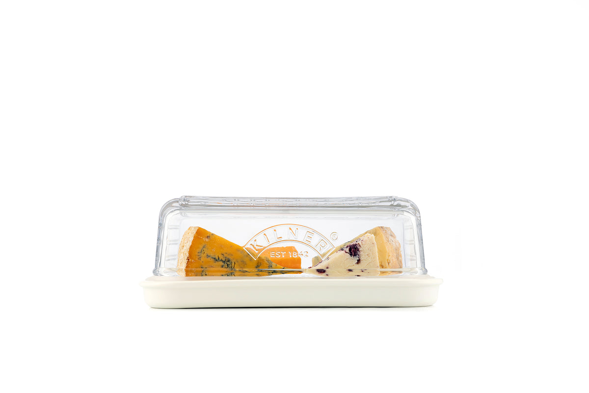 KILNER cheese dome, clear glass Käseglocke, 24 cm diameter, perfect for storing and displaying cheese.