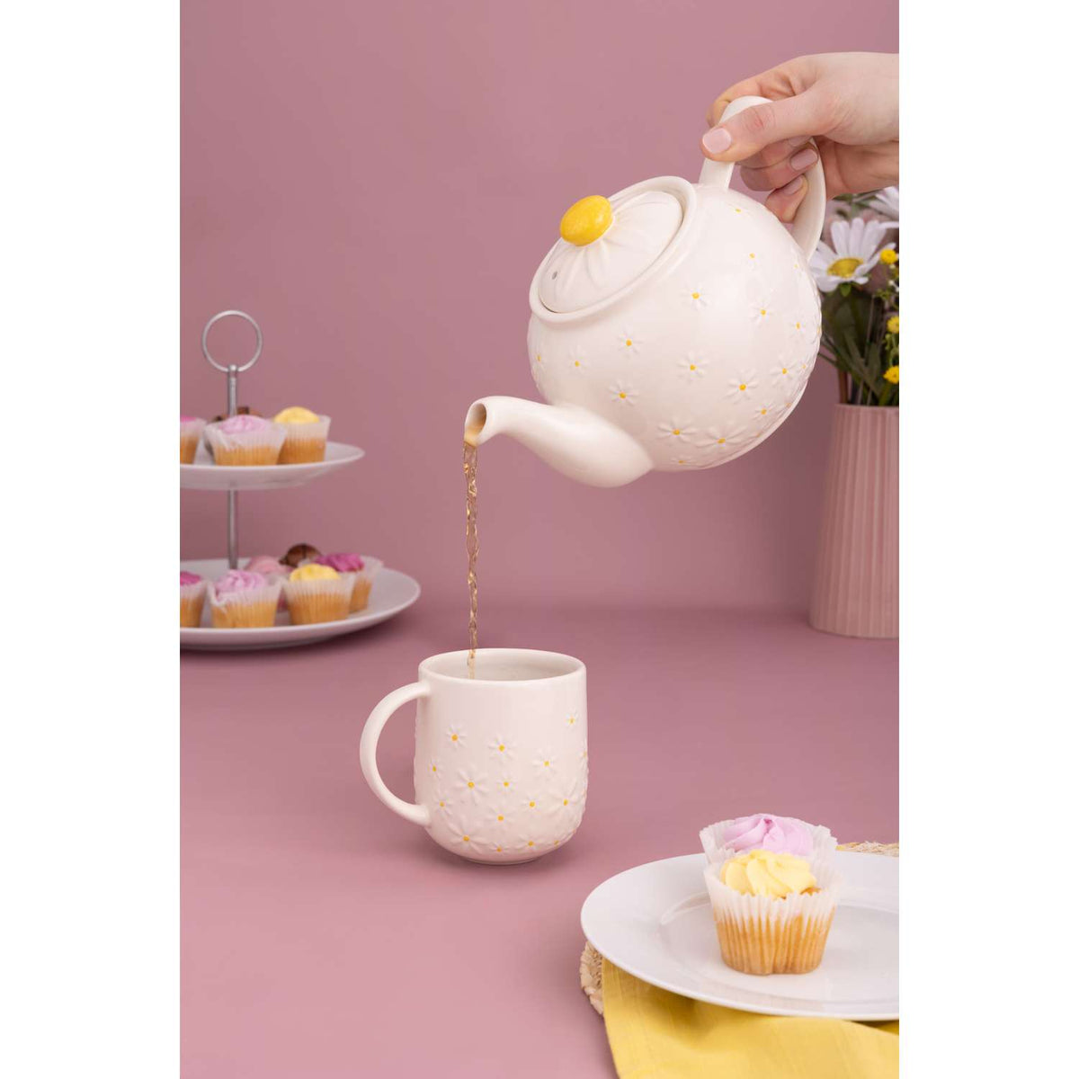 PRICE & KENSINGTON | Teekanne, DAISY, weiß, 6 Tasse