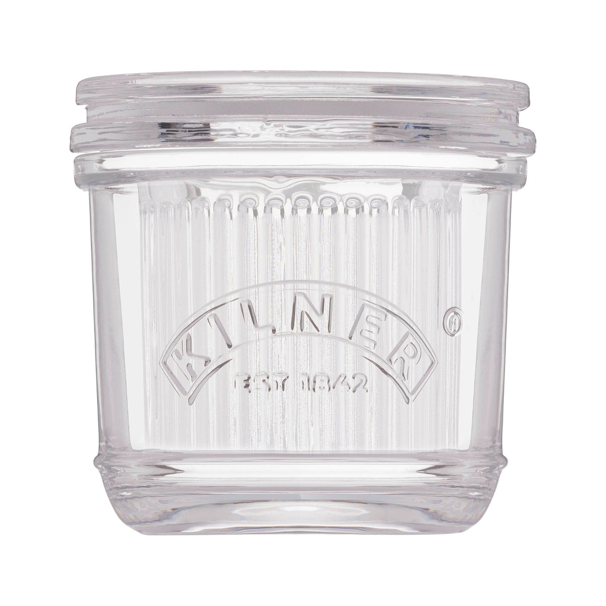 KILNER glass butterfässchen, 200 ml, a clear, round butter storage container with a lid for keeping butter fresh.