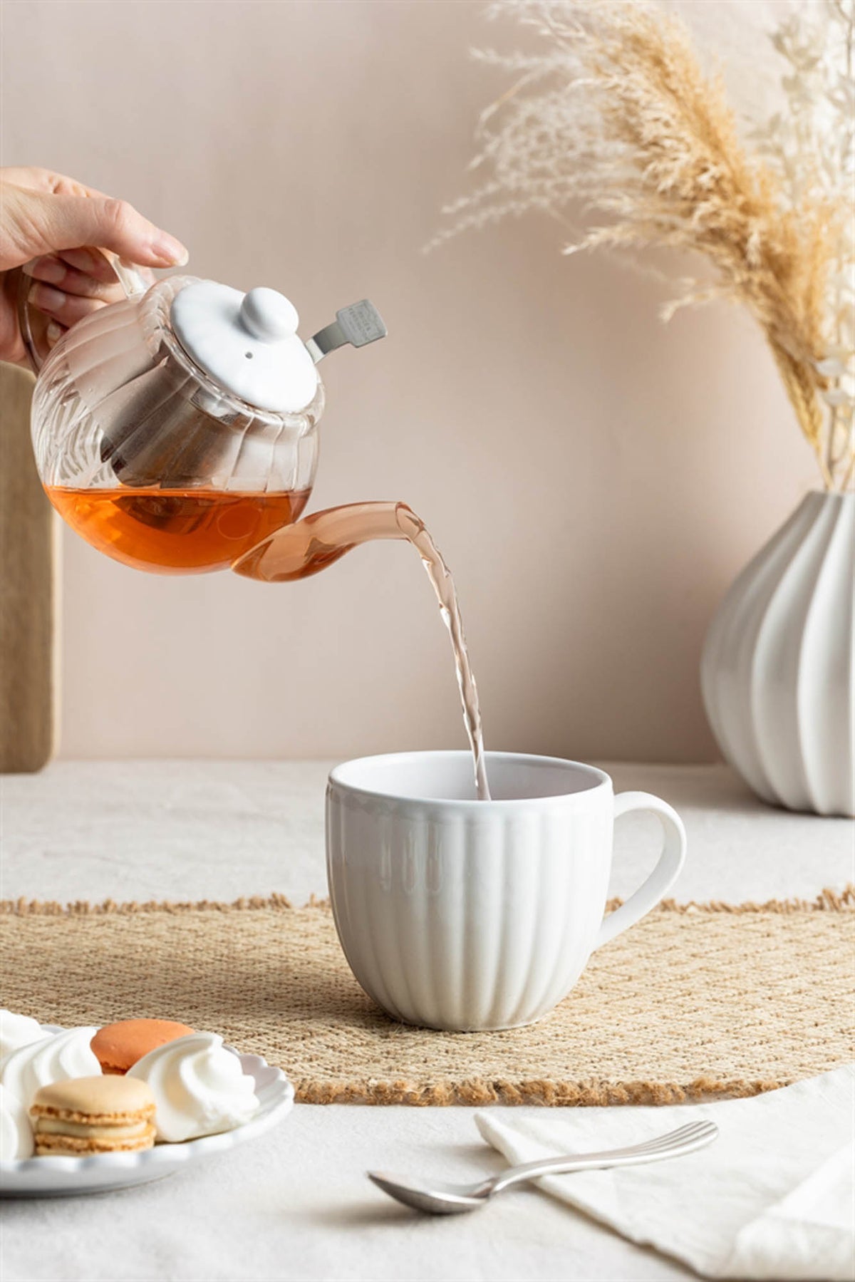 Clear Luxe teapot by Price & Kensington, P & K, with a sleek glass design and modern spout.